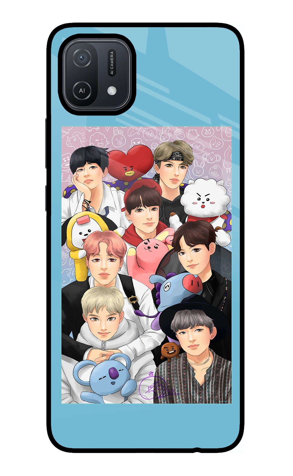 BTS with animals Oppo A16 Back Cover