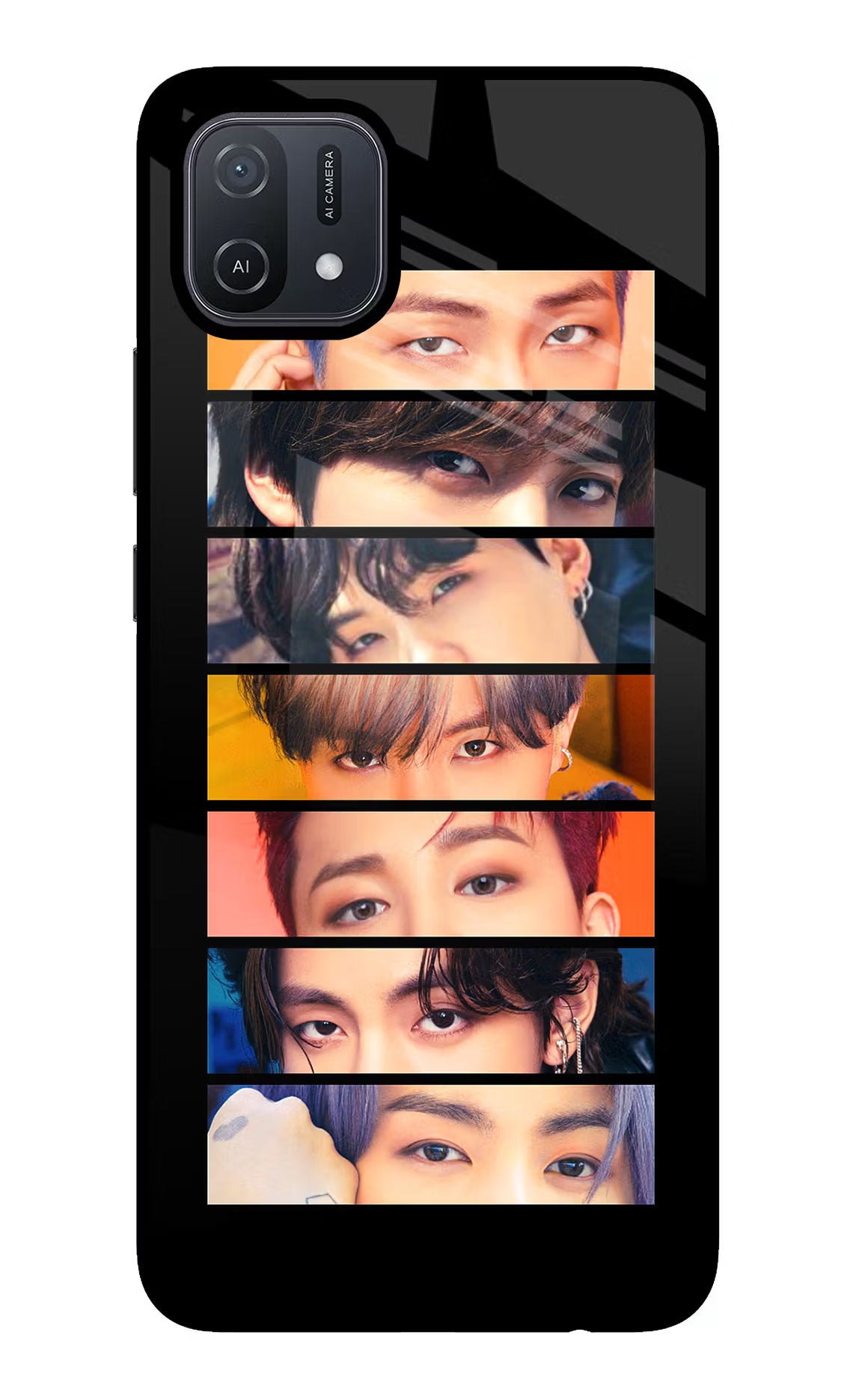 BTS Eyes Oppo A16 Glass Case Back Cover by Casekaro