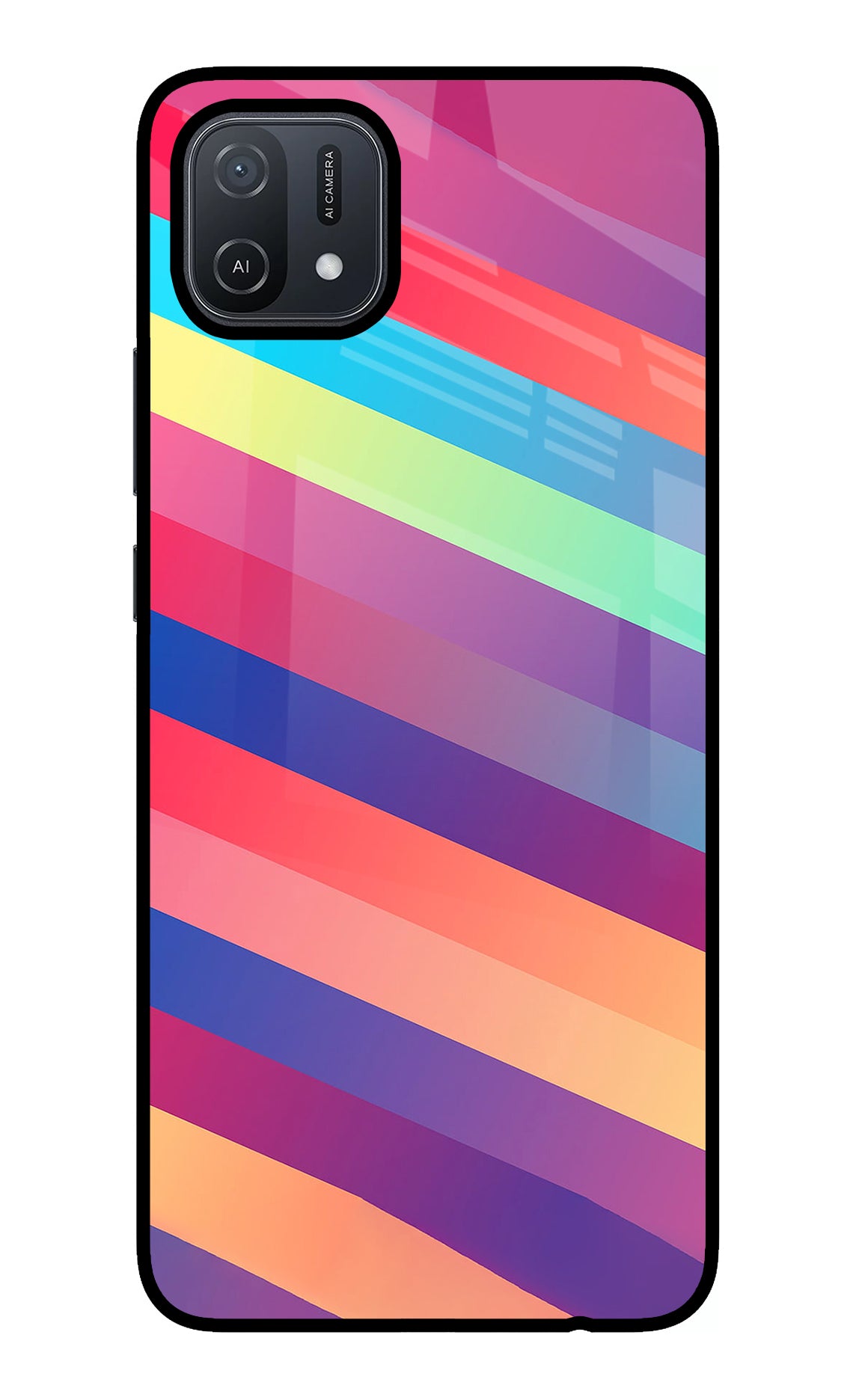 Stripes color Oppo A16 Back Cover