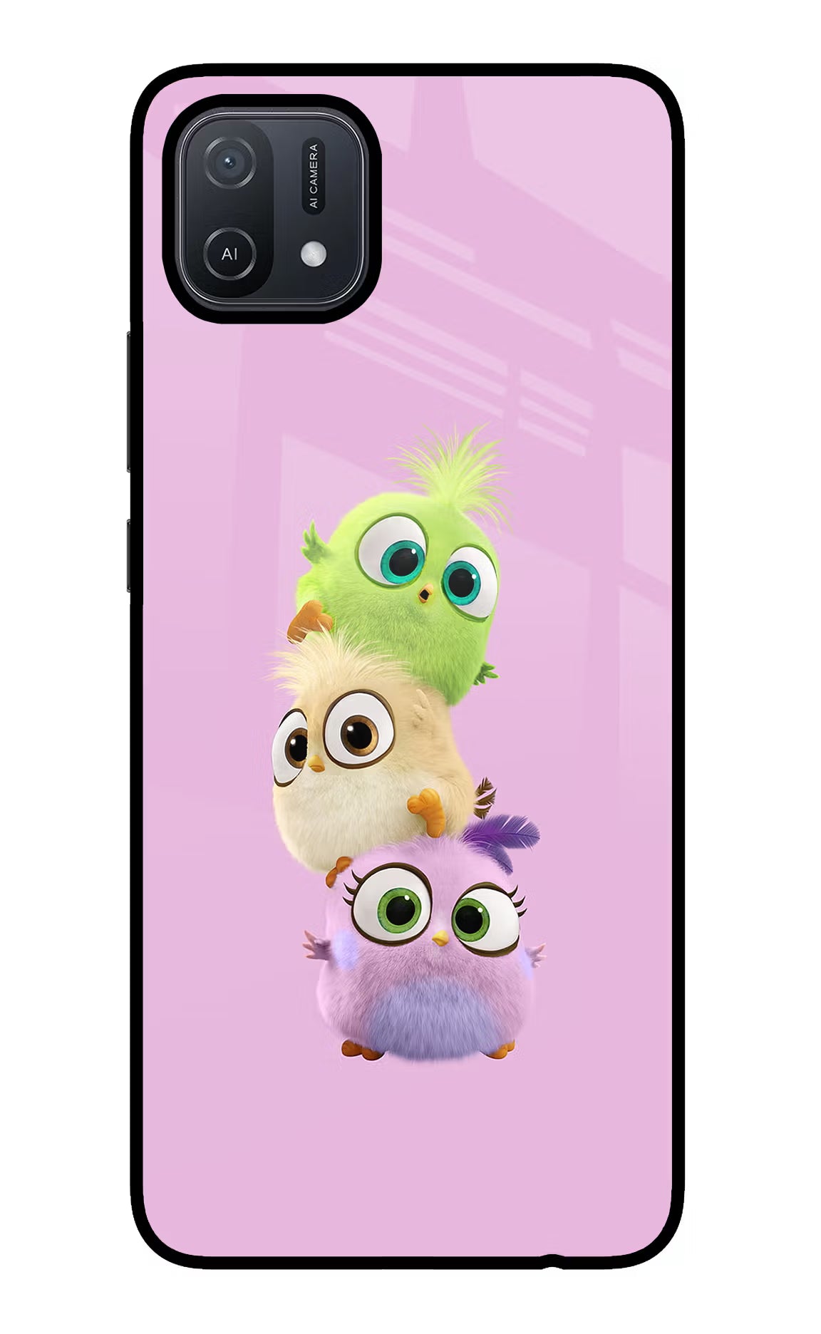 Cute Little Birds Oppo A16 Glass Case Back Cover by Casekaro