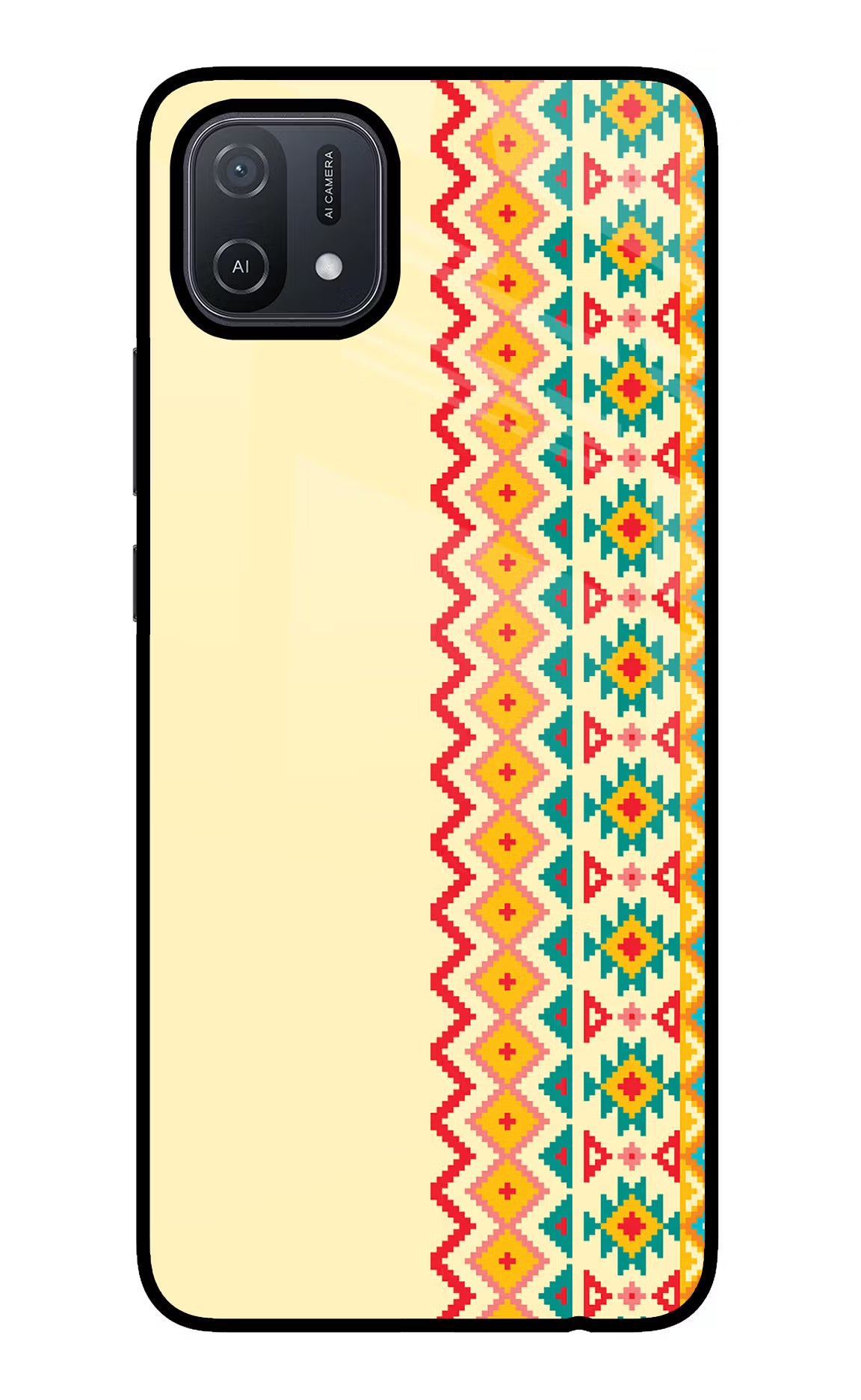 Ethnic Seamless Oppo A16 Glass Case Back Cover by Casekaro