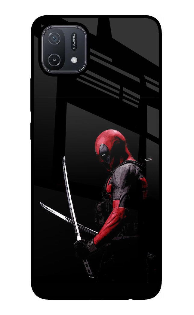 Deadpool Oppo A16 Glass Case Back Cover by Casekaro