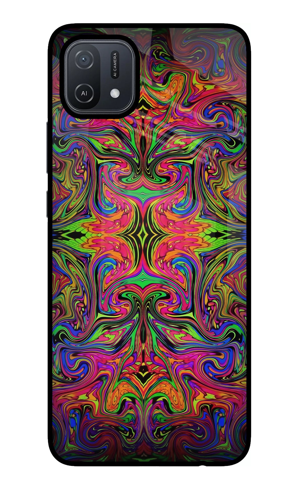 Psychedelic Art Oppo A16 Glass Case