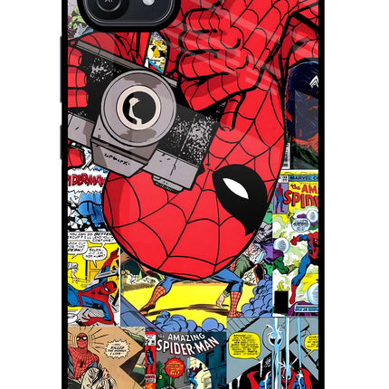 Spider Man Oppo A16 Glass Case Back Cover by Casekaro