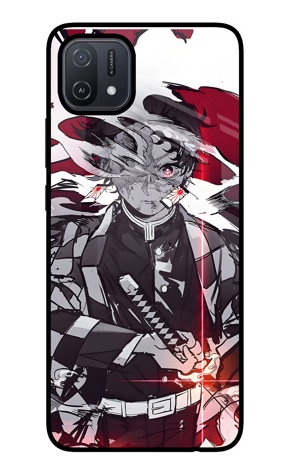 Demon Slayer Oppo A16 Glass Case Back Cover by Casekaro