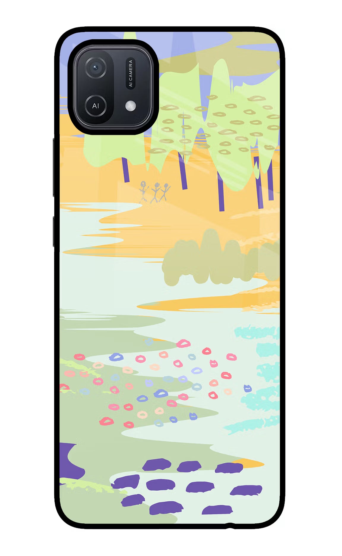 Scenery Oppo A16 Glass Case Back Cover by Casekaro