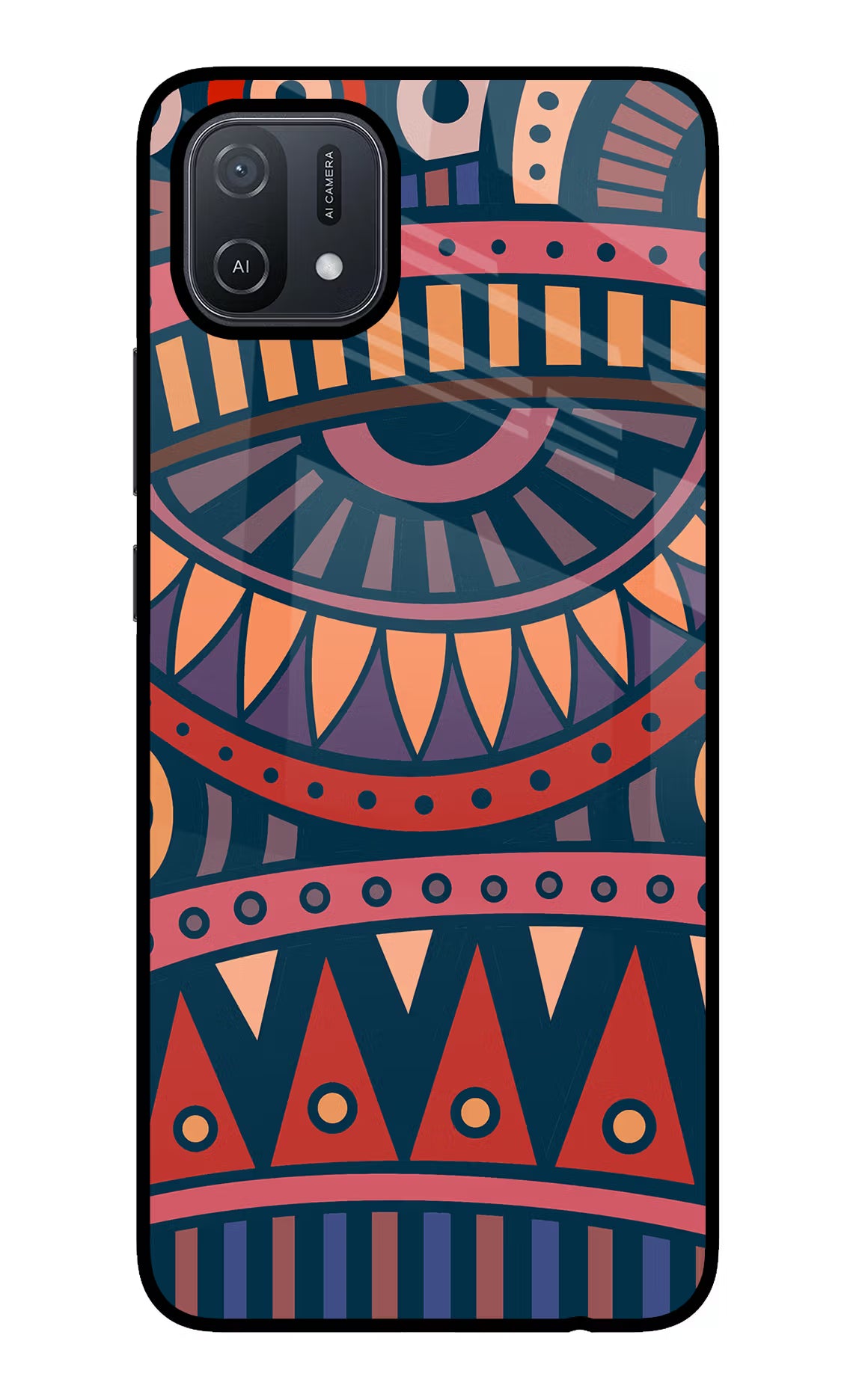 African Culture Design Oppo A16 Glass Case Back Cover by Casekaro