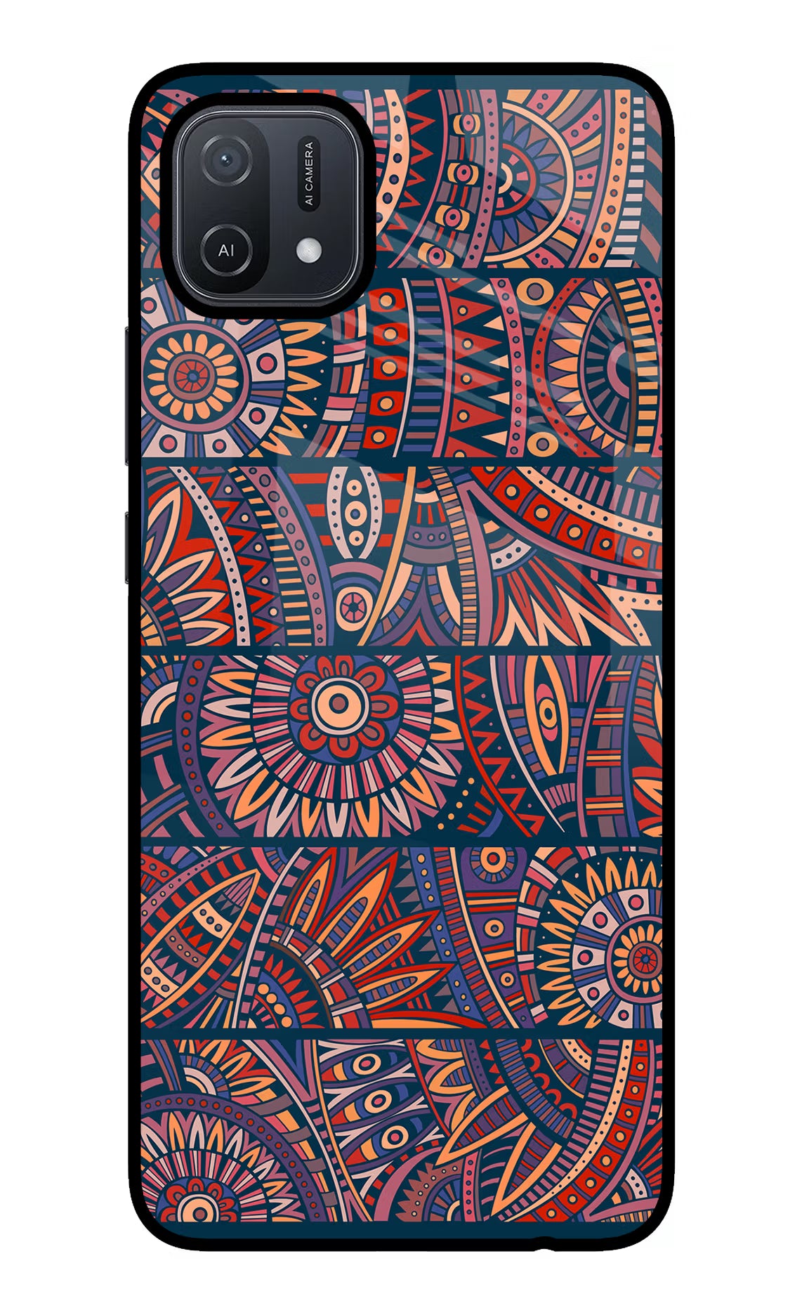 African Culture Design Oppo A16 Glass Case Back Cover by Casekaro
