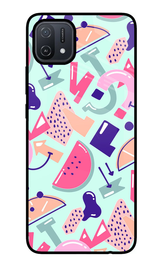 Doodle Pattern Oppo A16 Glass Case