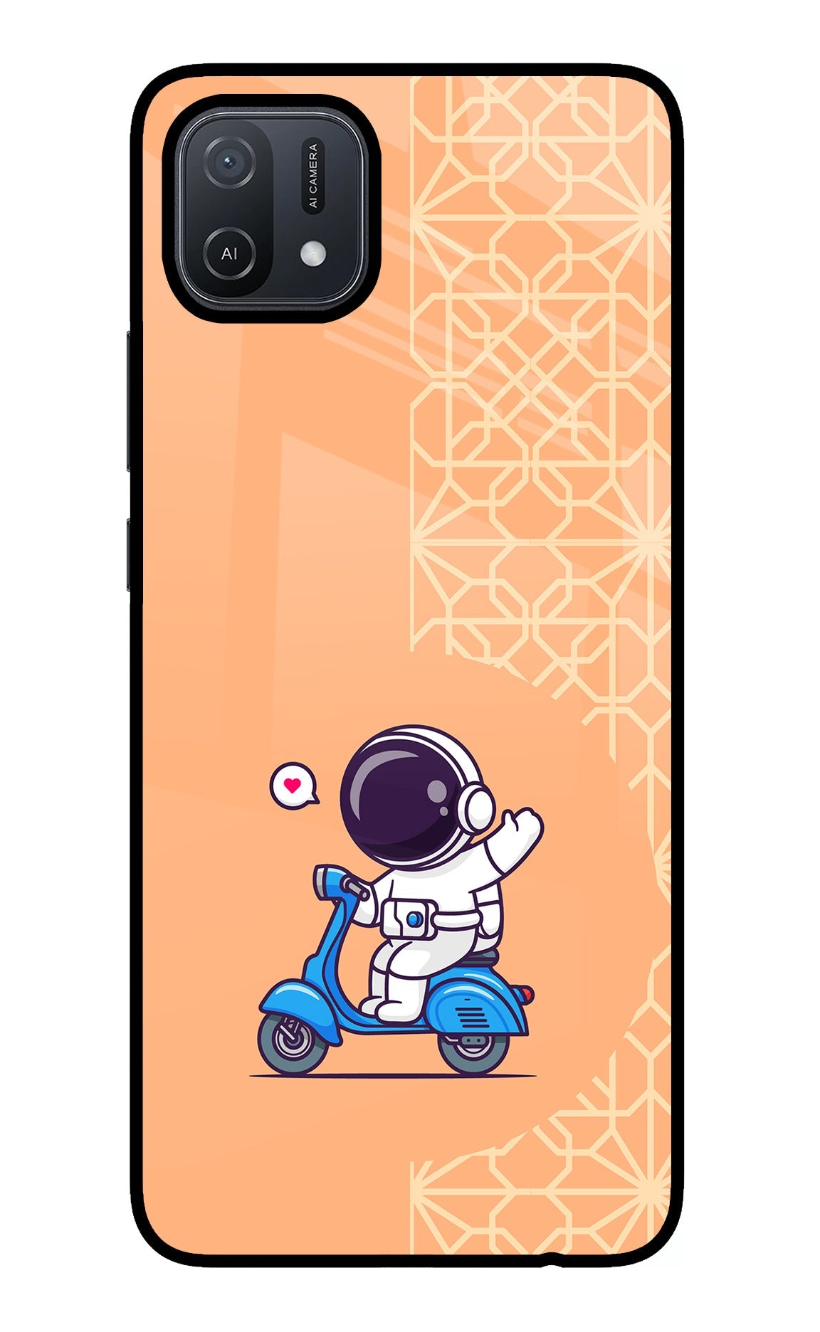 Cute Astronaut Riding Oppo A16 Back Cover