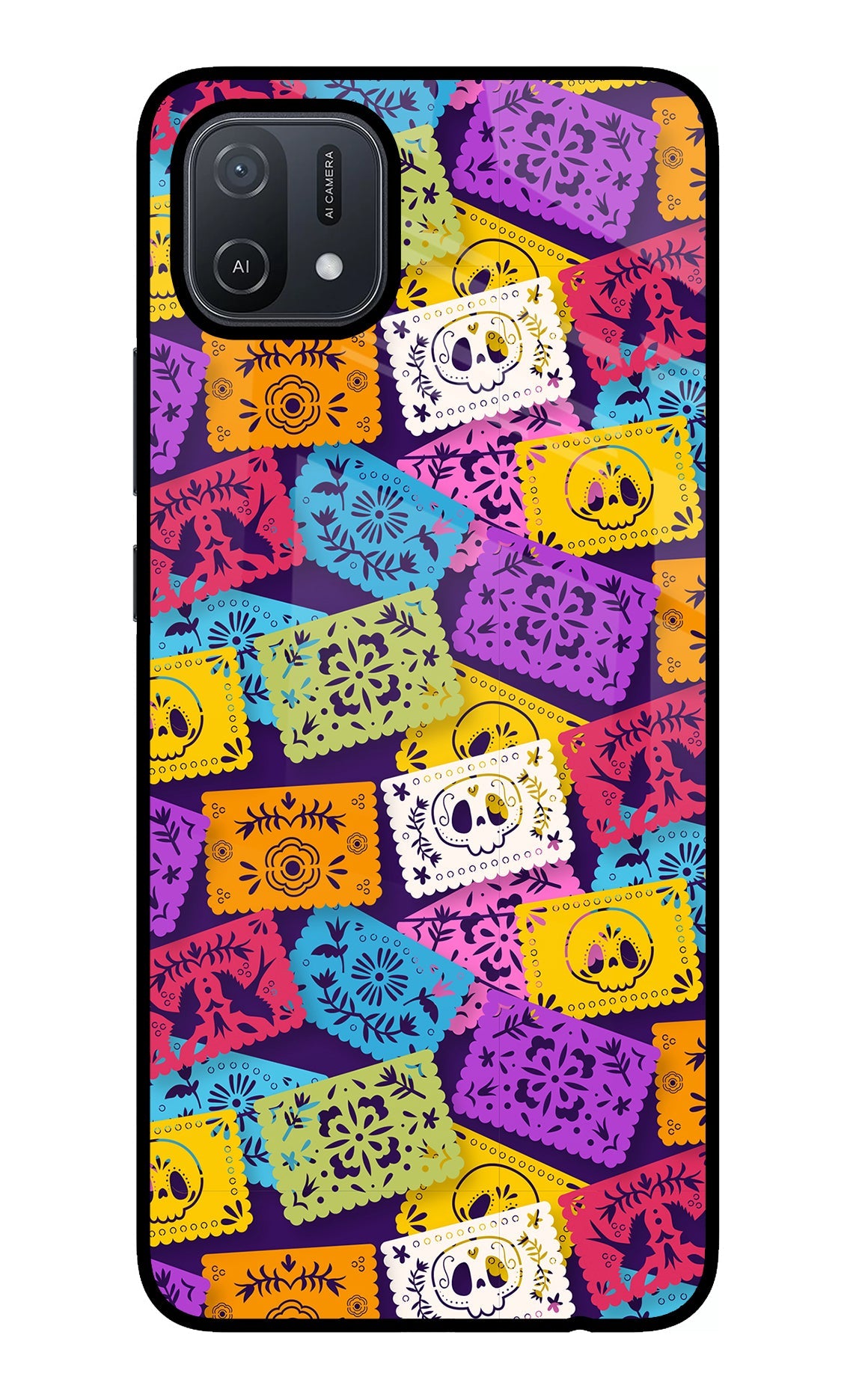 Mexican Pattern Oppo A16 Glass Case