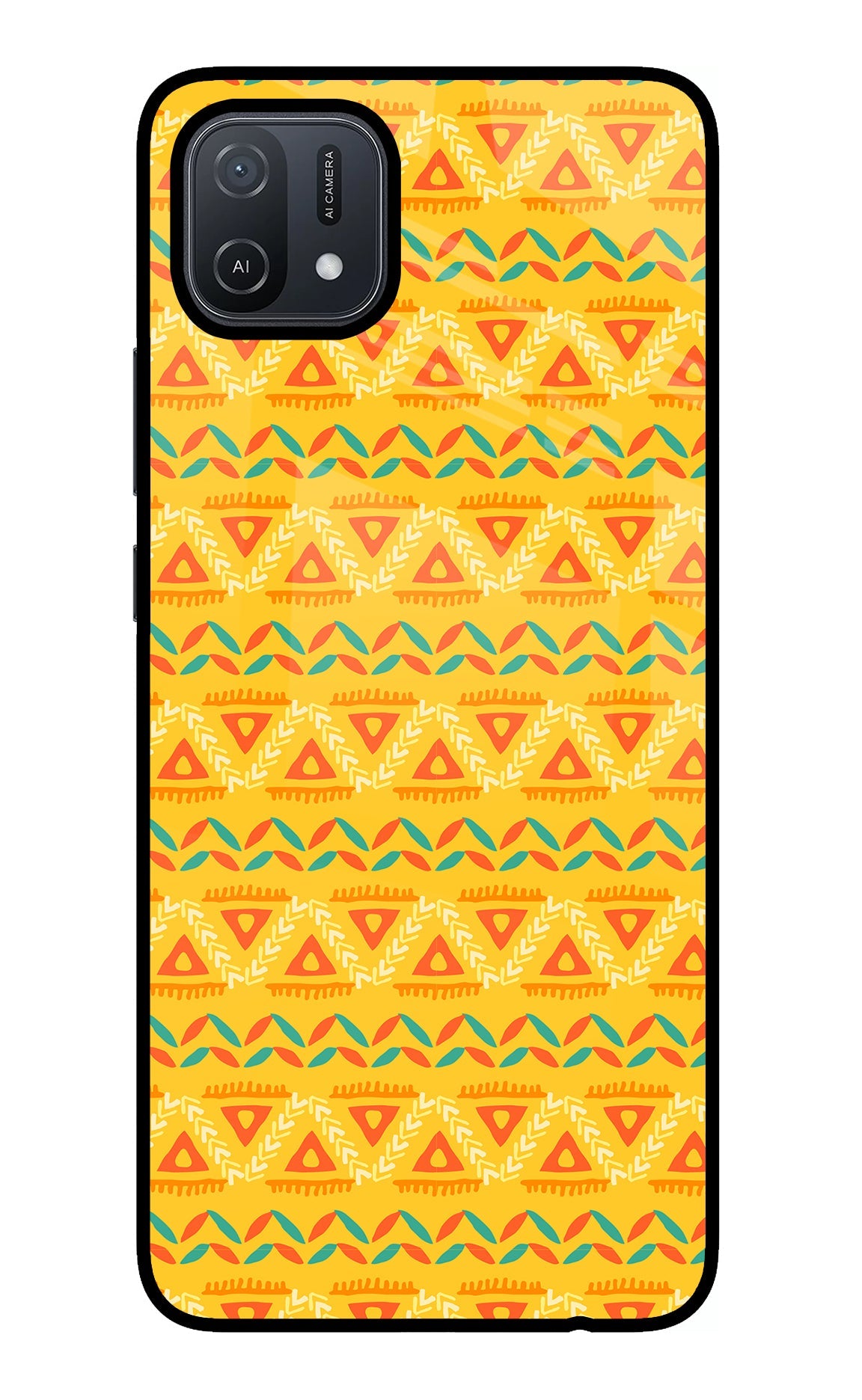 Tribal Pattern Oppo A16 Glass Case