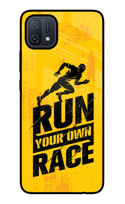 Run Your Own Race Oppo A16 Glass Case