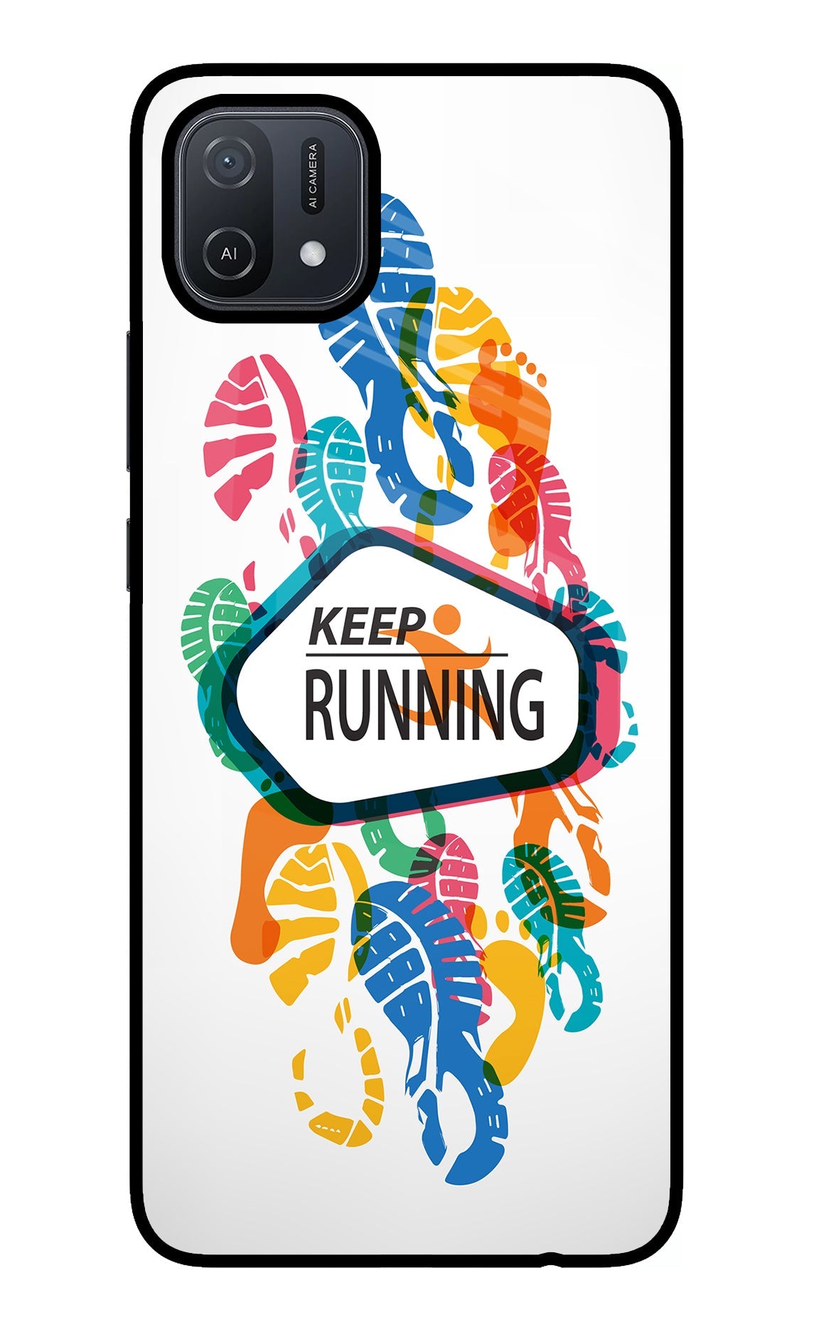 Keep Running Oppo A16 Glass Case