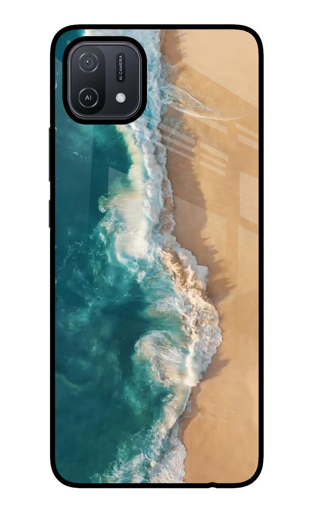 Ocean Beach Oppo A16 Glass Case Back Cover by Casekaro
