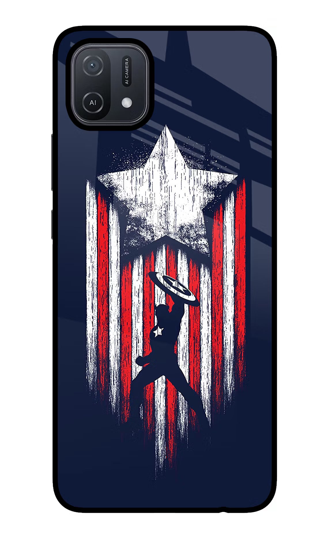 Captain America Marvel Art Oppo A16 Glass Case Back Cover by Casekaro