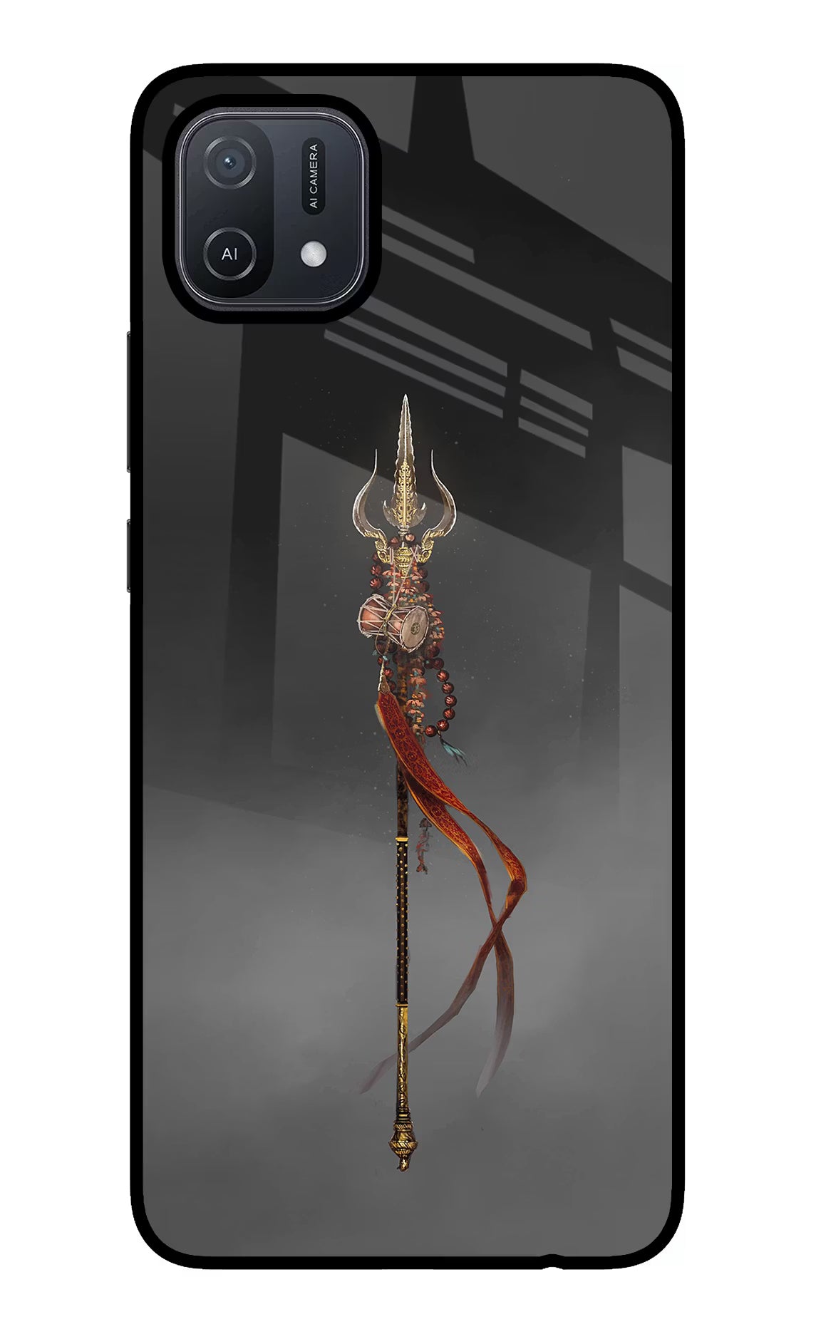 Shiv Trishul Oppo A16 Glass Case Back Cover by Casekaro