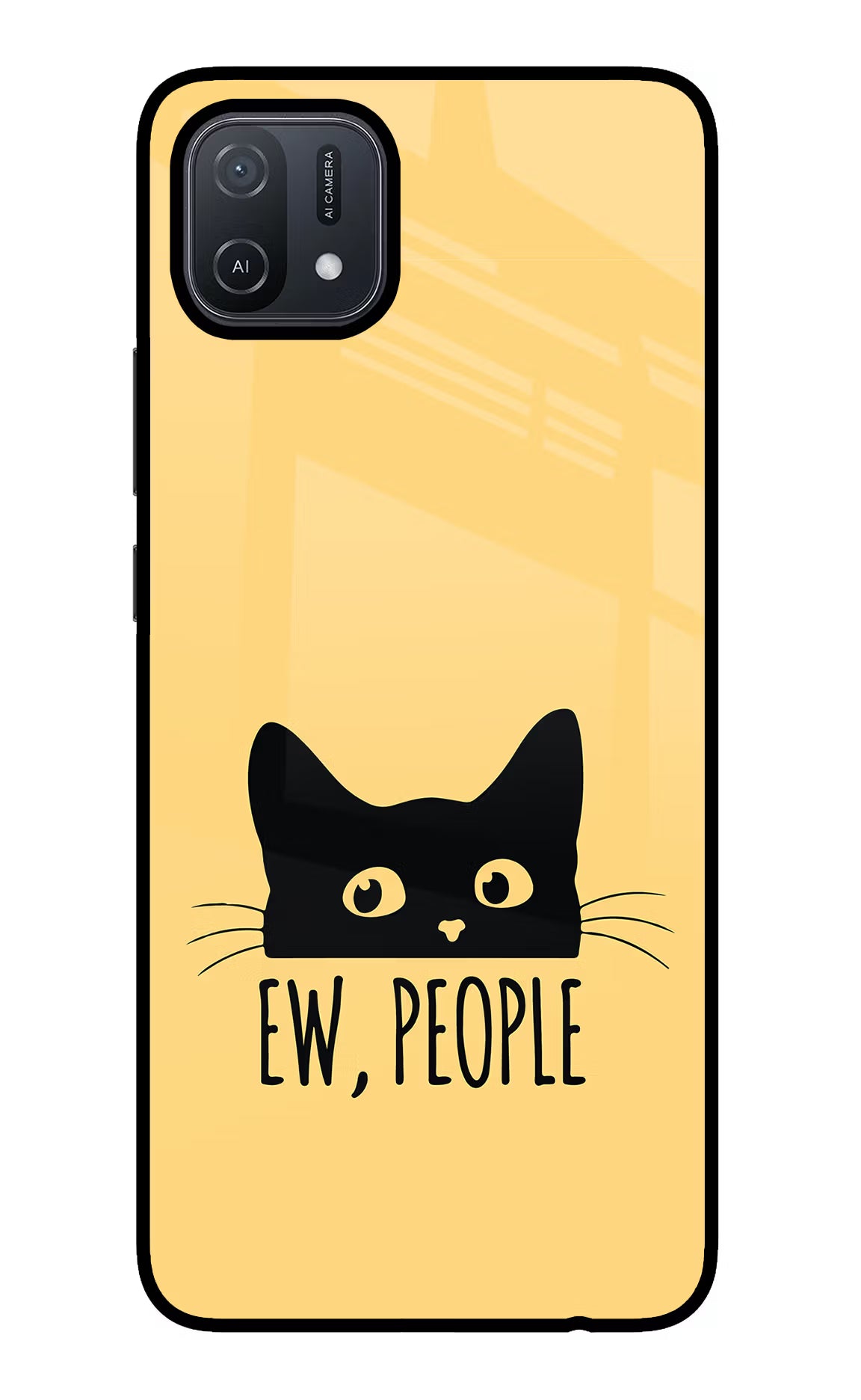 Ew People Catitude Oppo A16 Glass Case Back Cover by Casekaro
