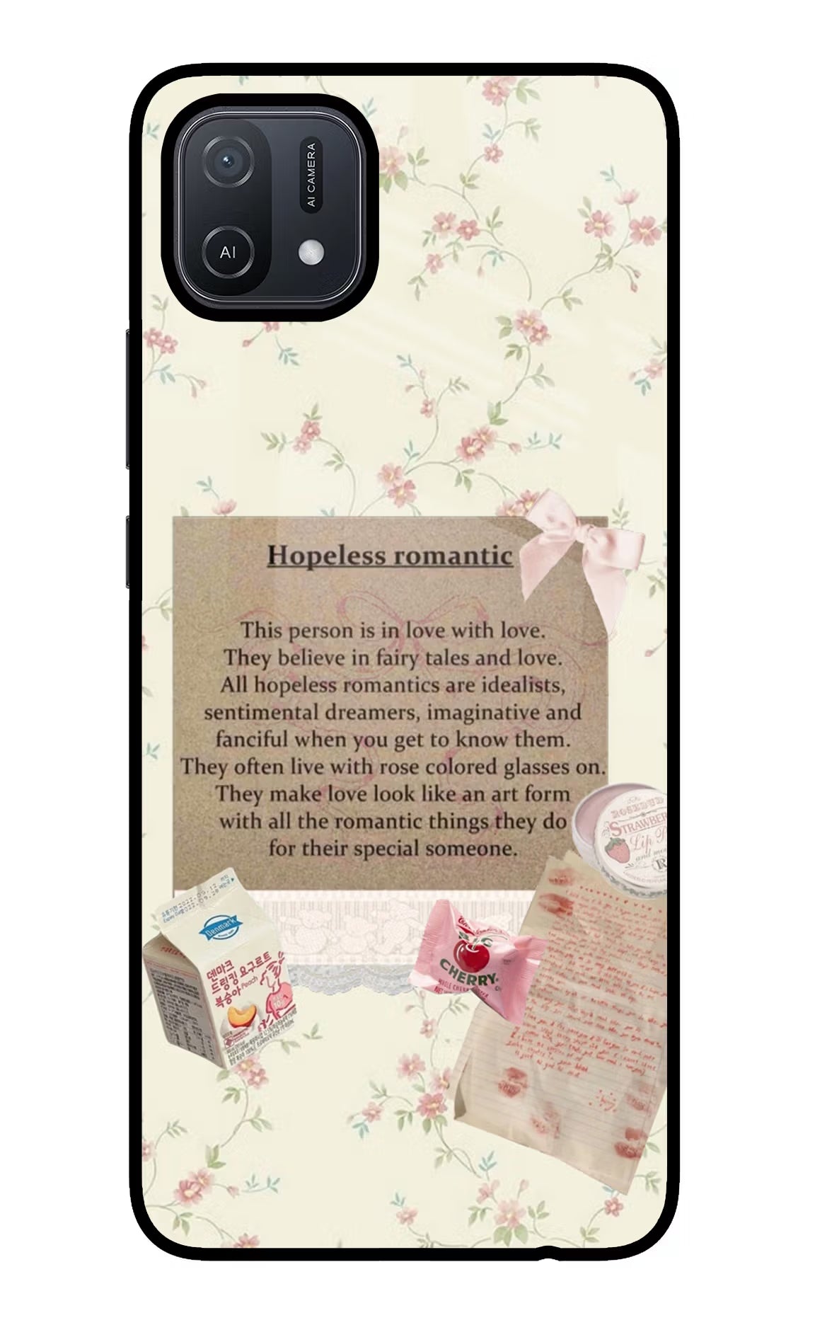 Hopeless Romantic Oppo A16 Glass Case