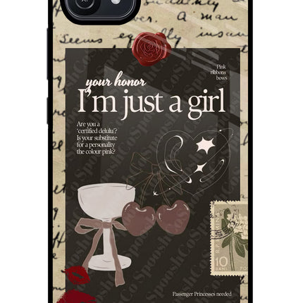 I am just a girl Oppo A16 Glass Case