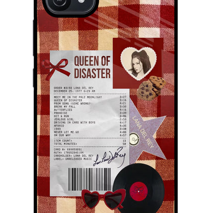 Queen of Disaster Oppo A16 Glass Case Back Cover by Casekaro
