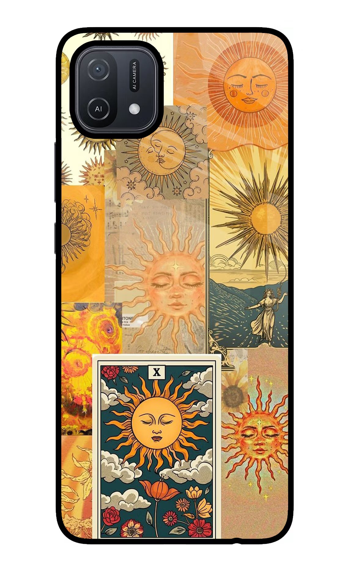 Sun Oppo A16 Glass Case Back Cover by Casekaro