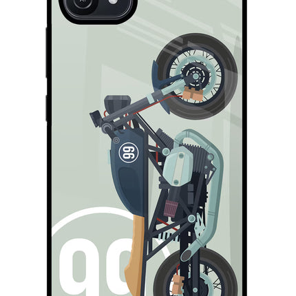 Classic Cafe Racer 99 Oppo A16 Glass Case Back Cover by Casekaro