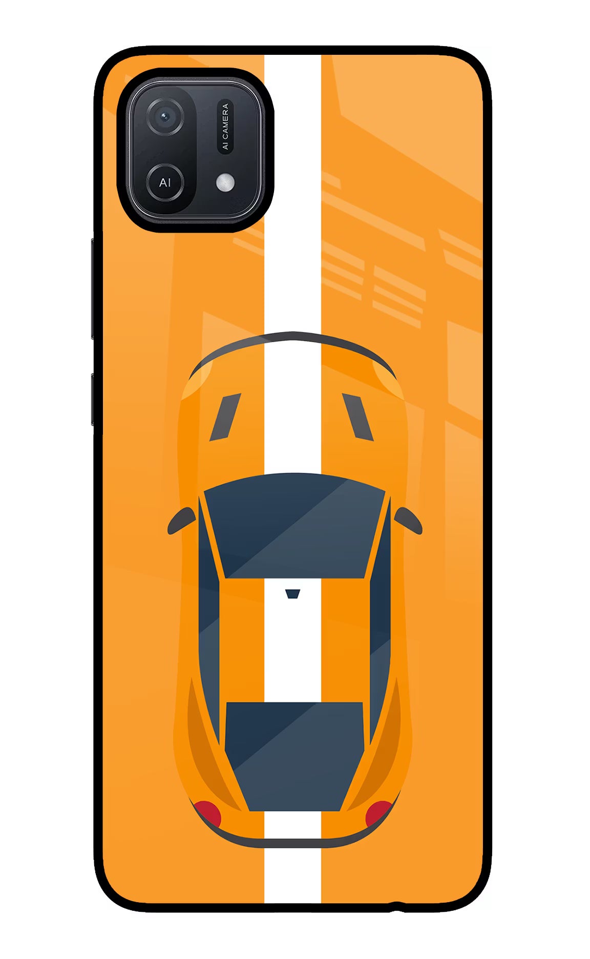 Highway Pursuit Oppo A16 Glass Case Back Cover by Casekaro