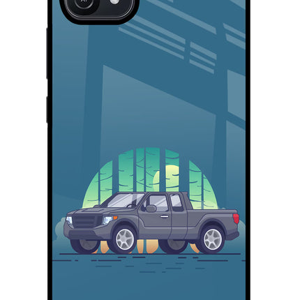 Retro Garage Vibe Oppo A16 Glass Case Back Cover by Casekaro