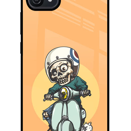 Undead Biker Oppo A16 Glass Case Back Cover by Casekaro