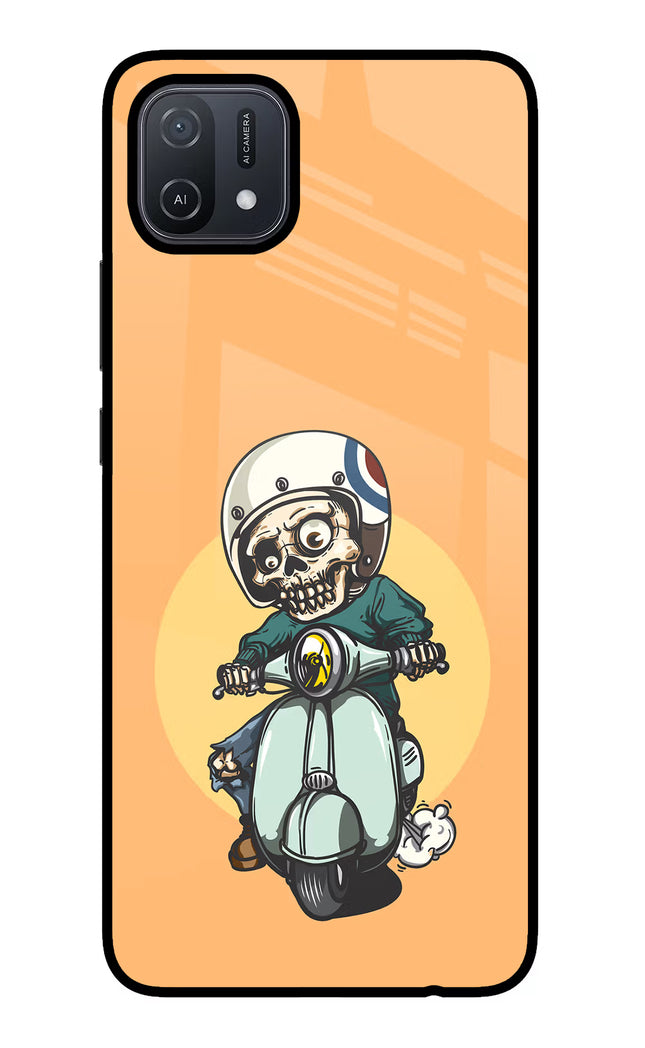 Undead Biker Oppo A16 Glass Case Back Cover by Casekaro