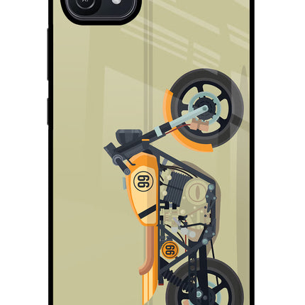 Vertical Speedster Oppo A16 Glass Case Back Cover by Casekaro