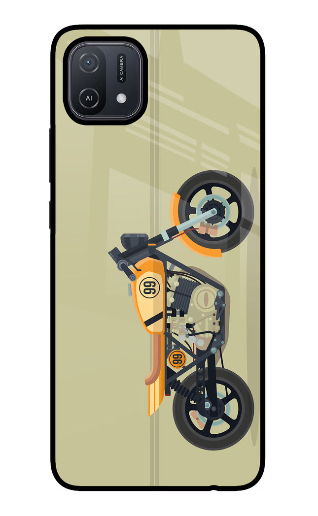 Vertical Speedster Oppo A16 Glass Case Back Cover by Casekaro