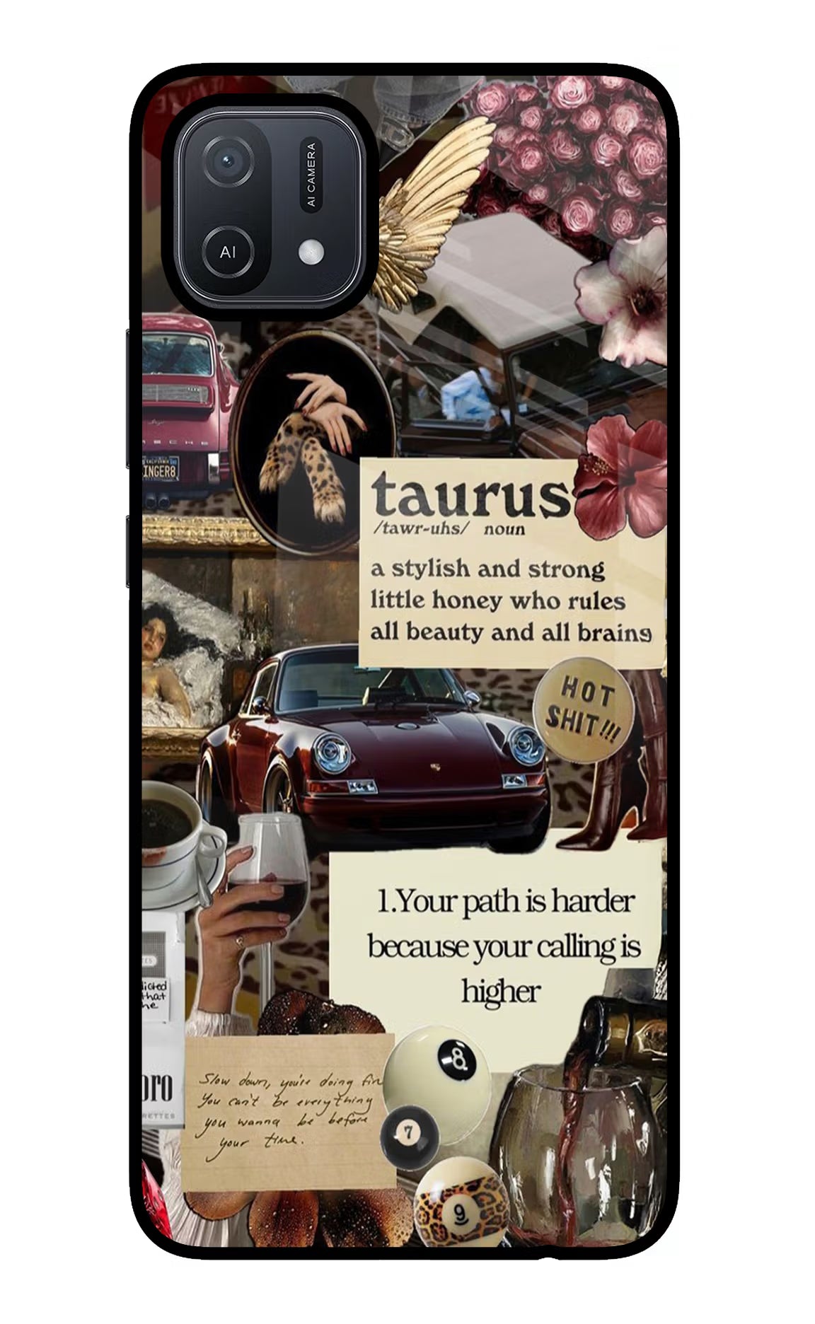 Taurus Zodiac Oppo A16 Glass Case Back Cover by Casekaro