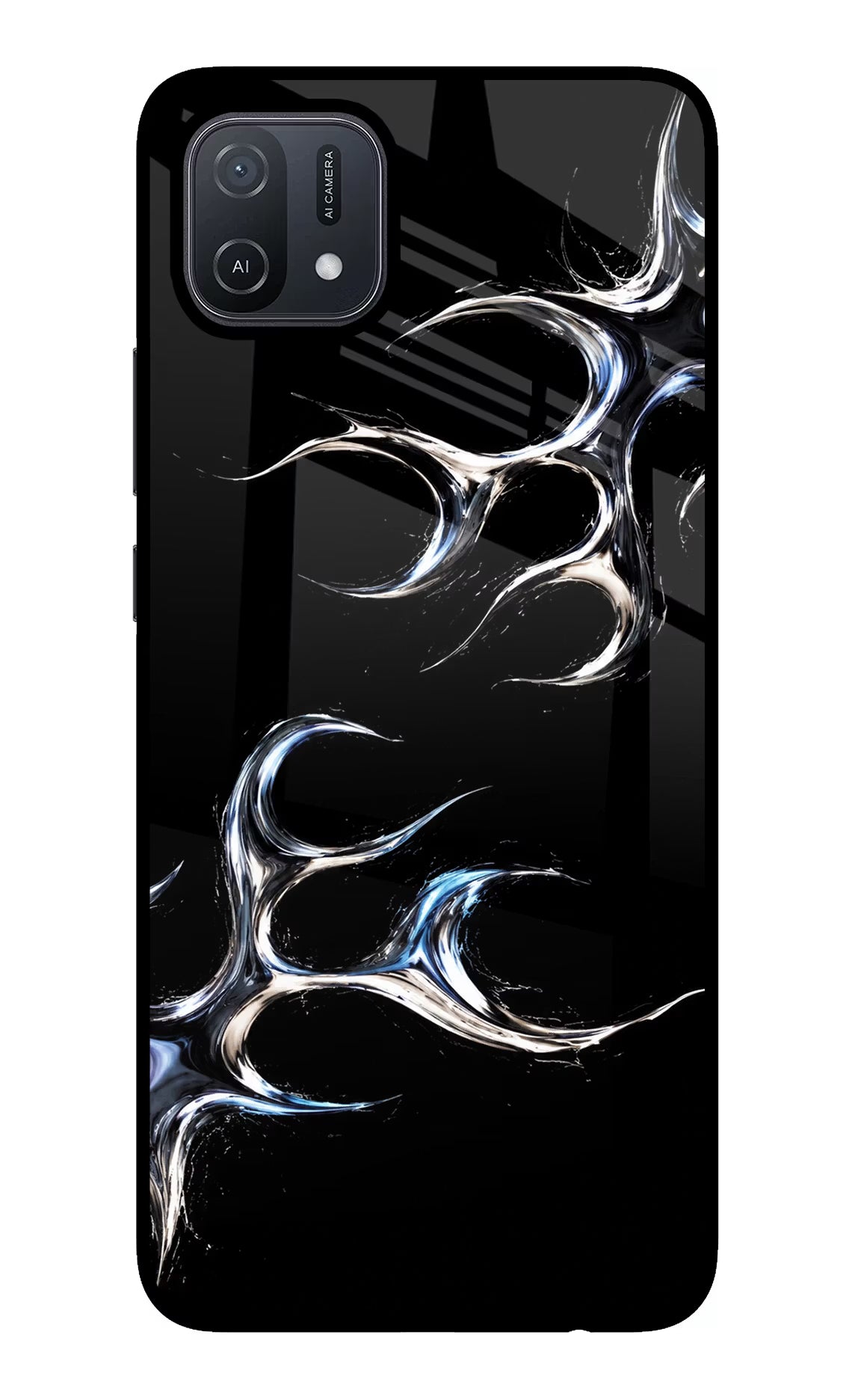 Chrome Tribal Oppo A16 Glass Case Back Cover by Casekaro
