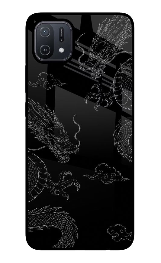 Twin Dragons Oppo A16 Glass Case