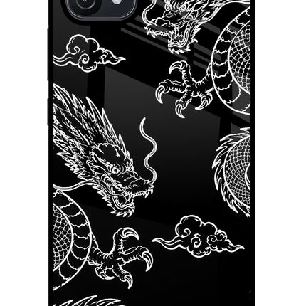 Twin Dragons Oppo A16 Glass Case Back Cover by Casekaro