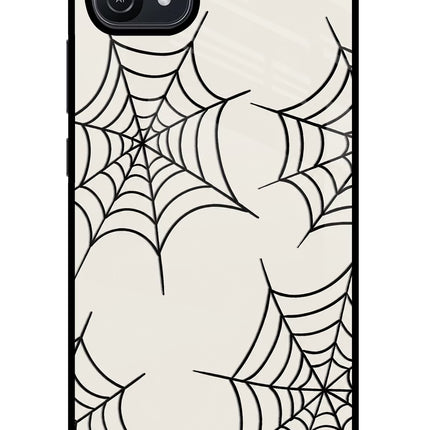 Spider Web Oppo A16 Glass Case Back Cover by Casekaro
