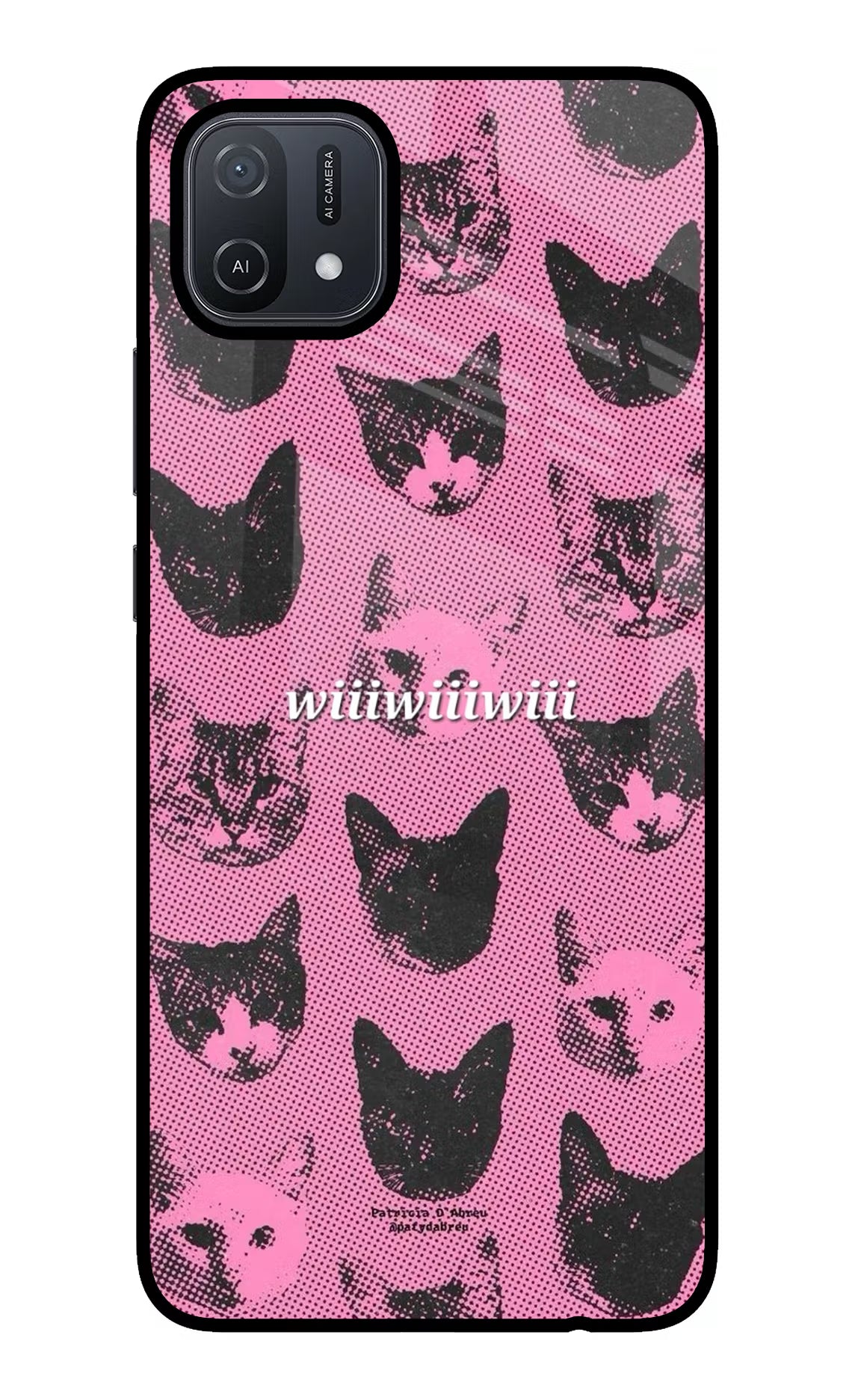Pink Cats Oppo A16 Glass Case