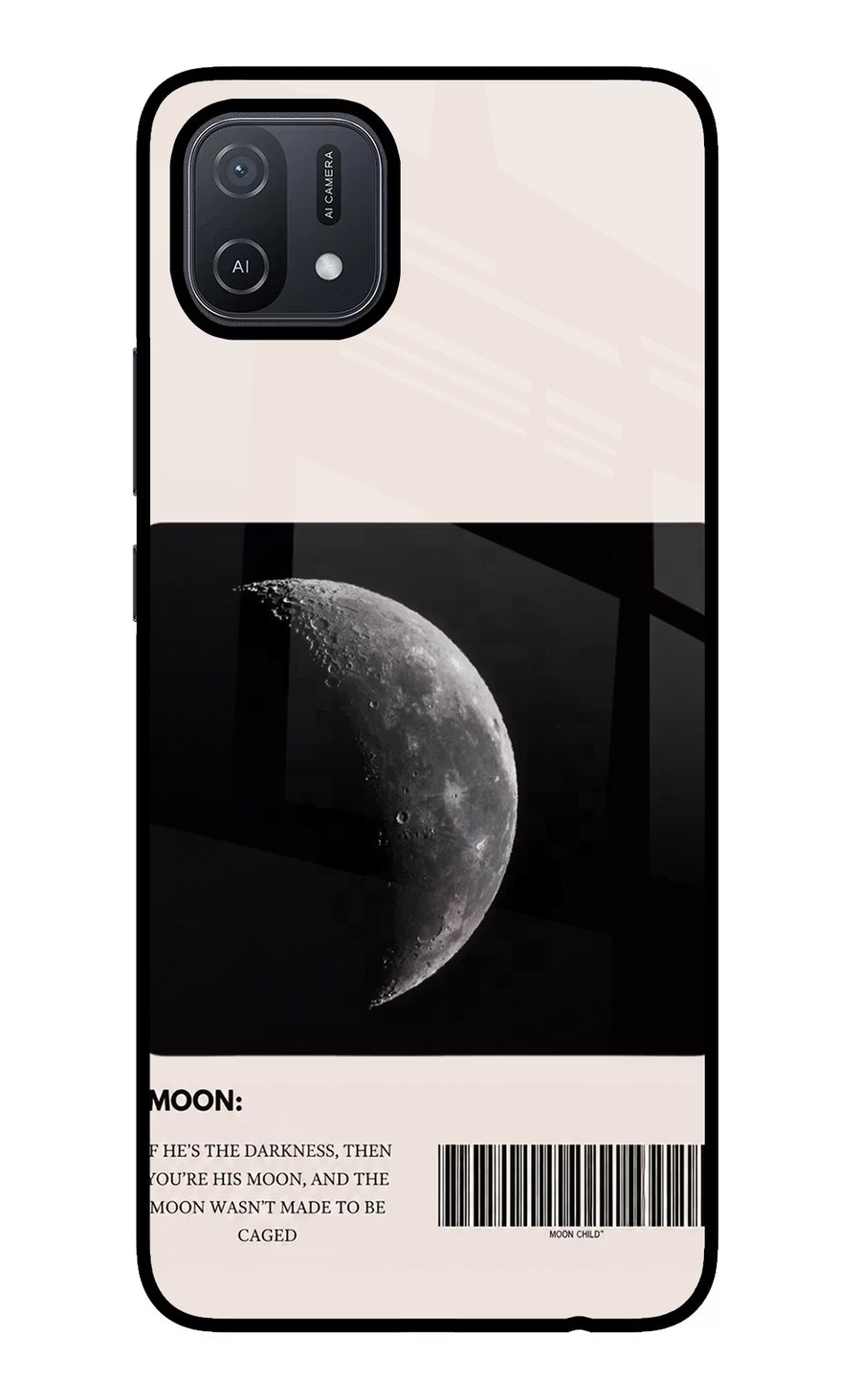 Moon Phase Oppo A16 Back Cover, Glass case