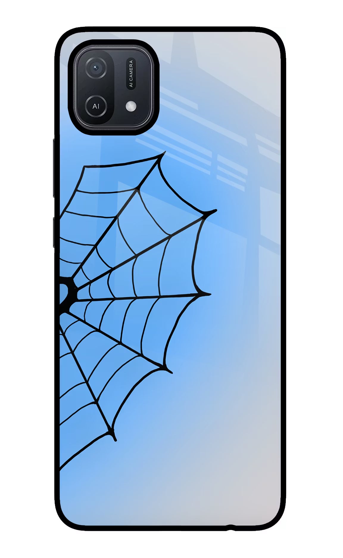 Blue Web Oppo A16 Glass Case
