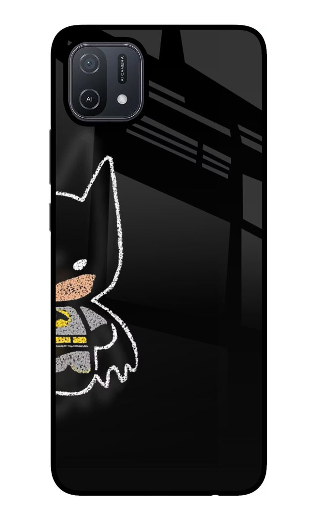 Bat Kitty Oppo A16 Glass Case Back Cover by Casekaro