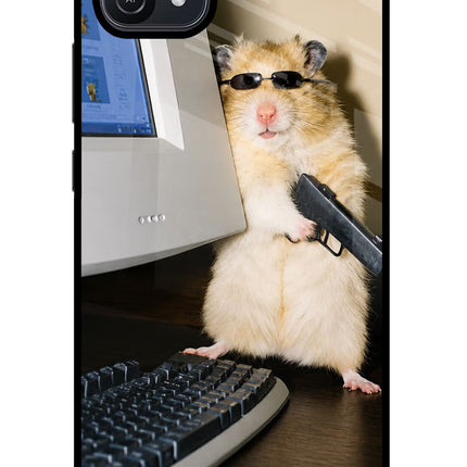 Hacker Hamster Oppo A16 Glass Case Back Cover by Casekaro
