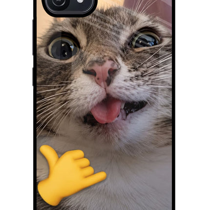 Silly Cat Call Oppo A16 Glass Case