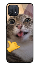 Silly Cat Call Oppo A16 Glass Case