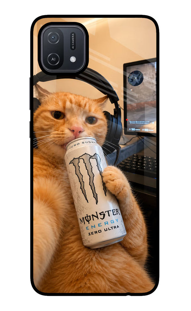 Gamer Cat Energy Oppo A16 Glass Case