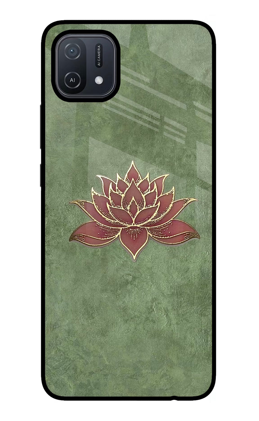 Lotus Grace Oppo A16 Back Cover, Glass case