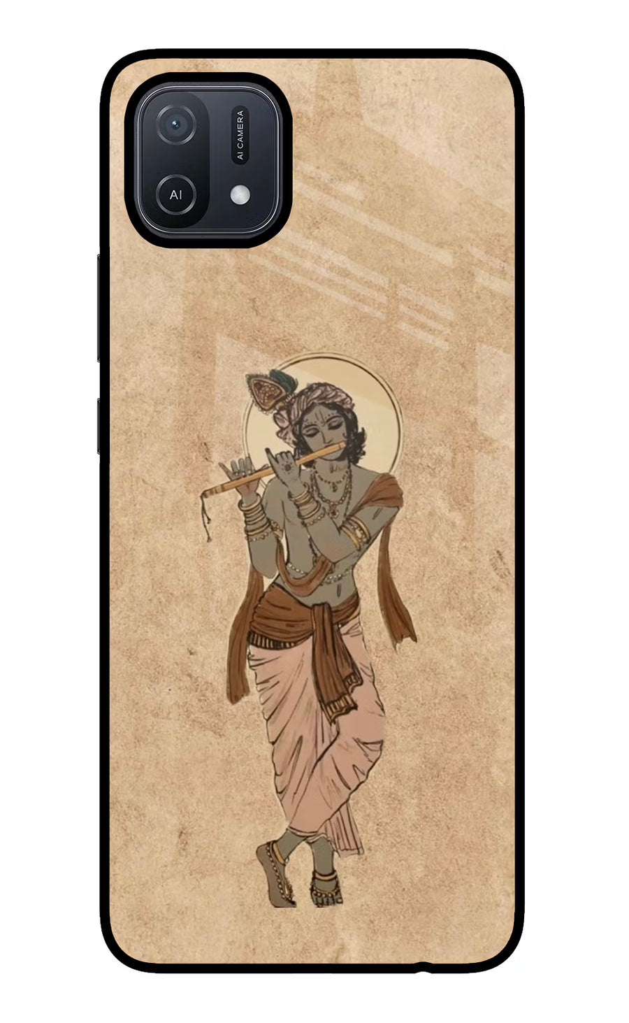 Krishna Oppo A16 Back Cover, Glass case