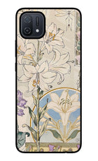 White Lily Oppo A16 Glass Case Back Cover by Casekaro