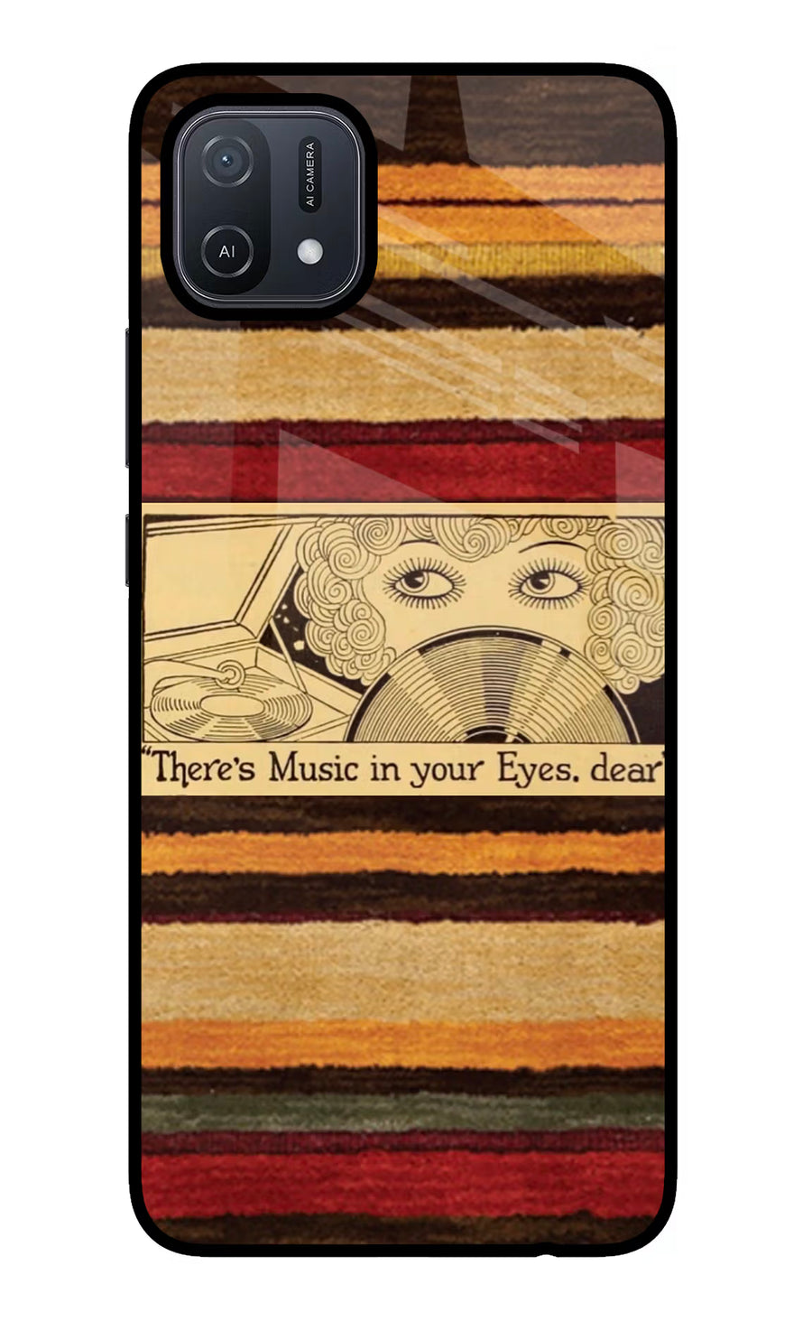 Vinyl Stripes Oppo A16 Back Cover, Glass case
